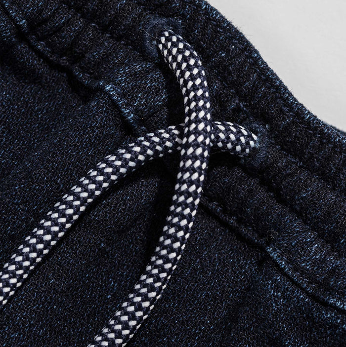 The Après Short in Indigo Crepe