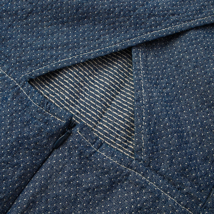 The Audrey Dress in Indigo Jacquard