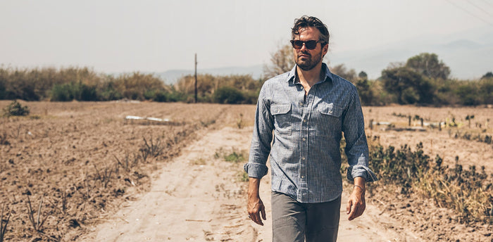 The Chore Shirt in Indigo Striped Chambray