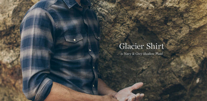 The Glacier Shirt in Navy & Grey Shadow Plaid