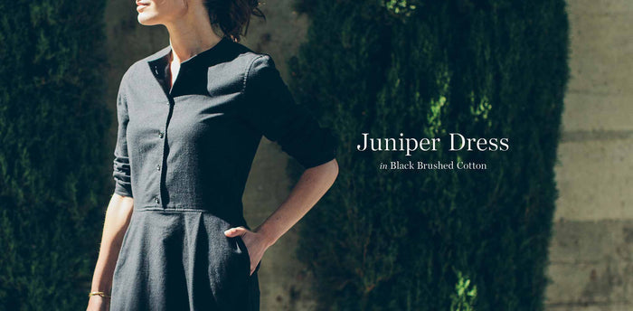 The Juniper Dress in Black Brushed Cotton