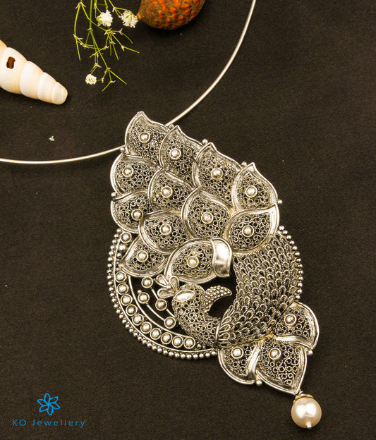 The Kalapin Silver Peacock Pendant (Oxidised)