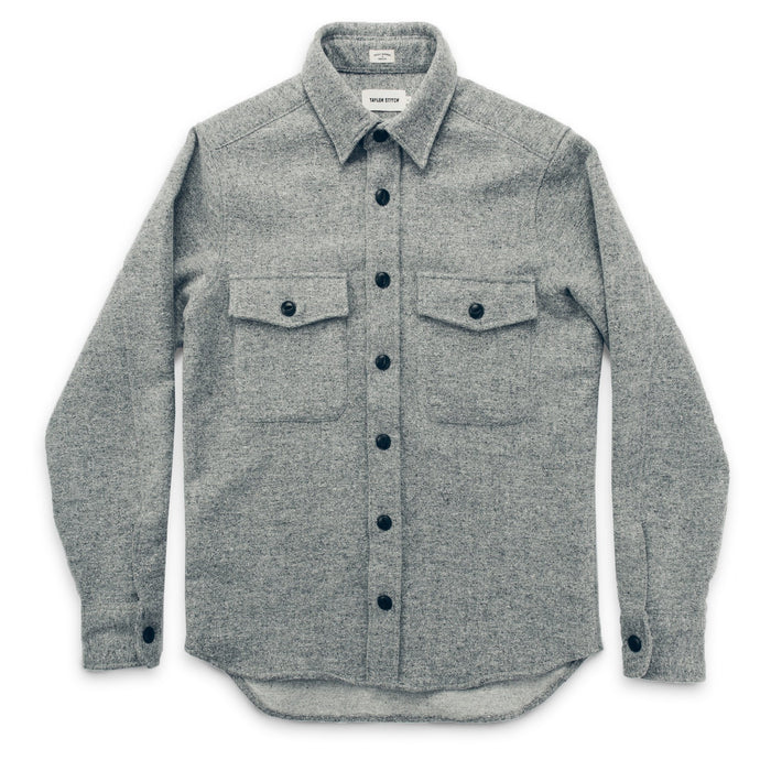 The Maritime Shirt Jacket in Ash Donegal Lambswool
