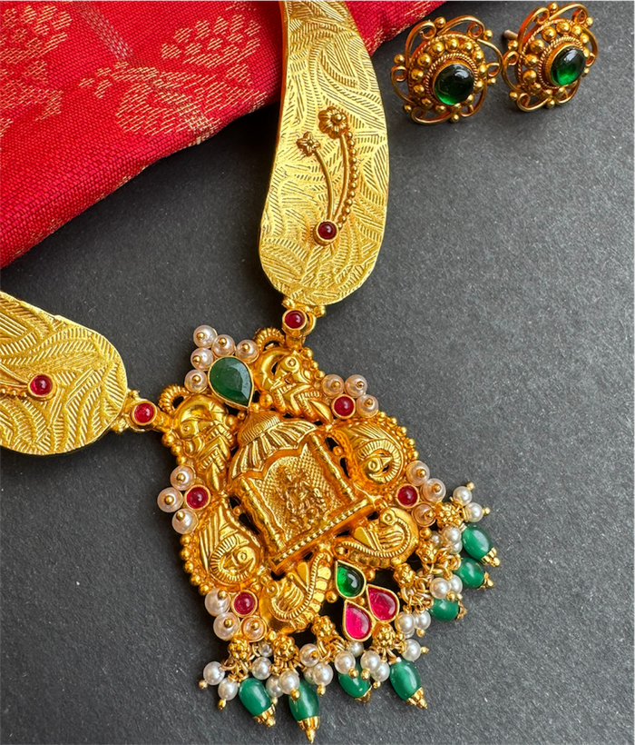 The Mayurasri Silver Lakshmi Kanti Necklace & Earrings