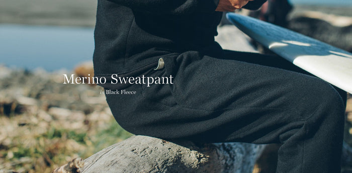 The Merino Sweatpant in Black Fleece