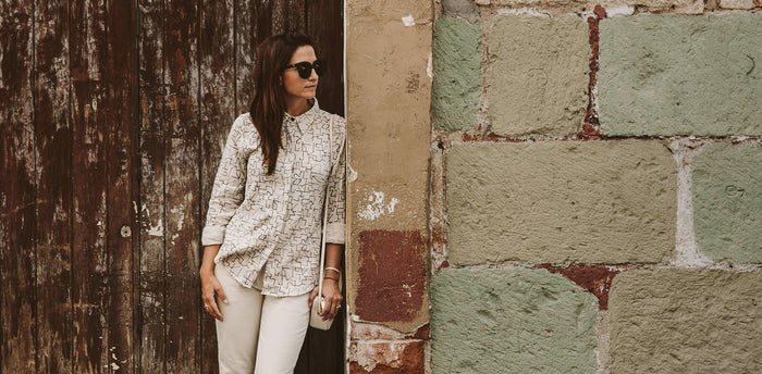 The Michelle Shirt in Maze Print