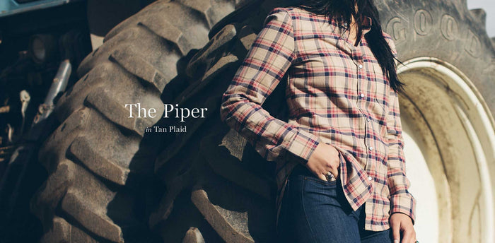 The Piper Shirt in Tan Plaid