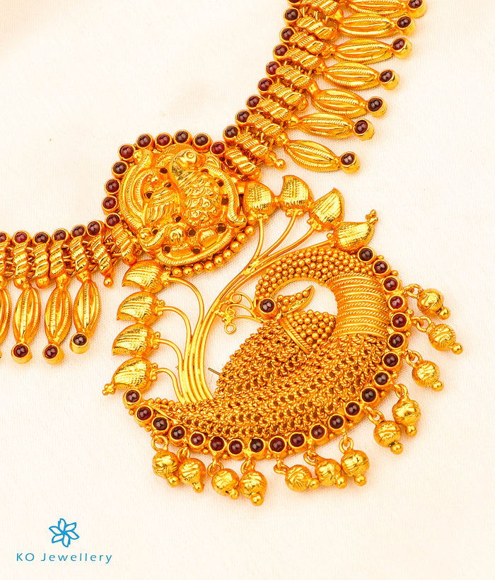 The Vipula Silver Peacock Necklace