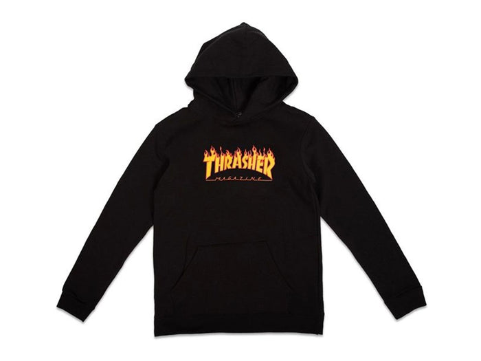 Thrasher - Flame Youth Hooded Fleece - Black