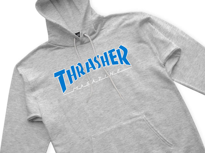Thrasher - Outlined Logo Hooded Fleece - Lite Steel / Blue