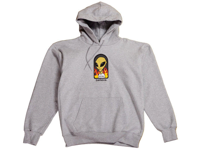 Thrasher x Alien Workshop "Believe" Hooded Fleece - Grey