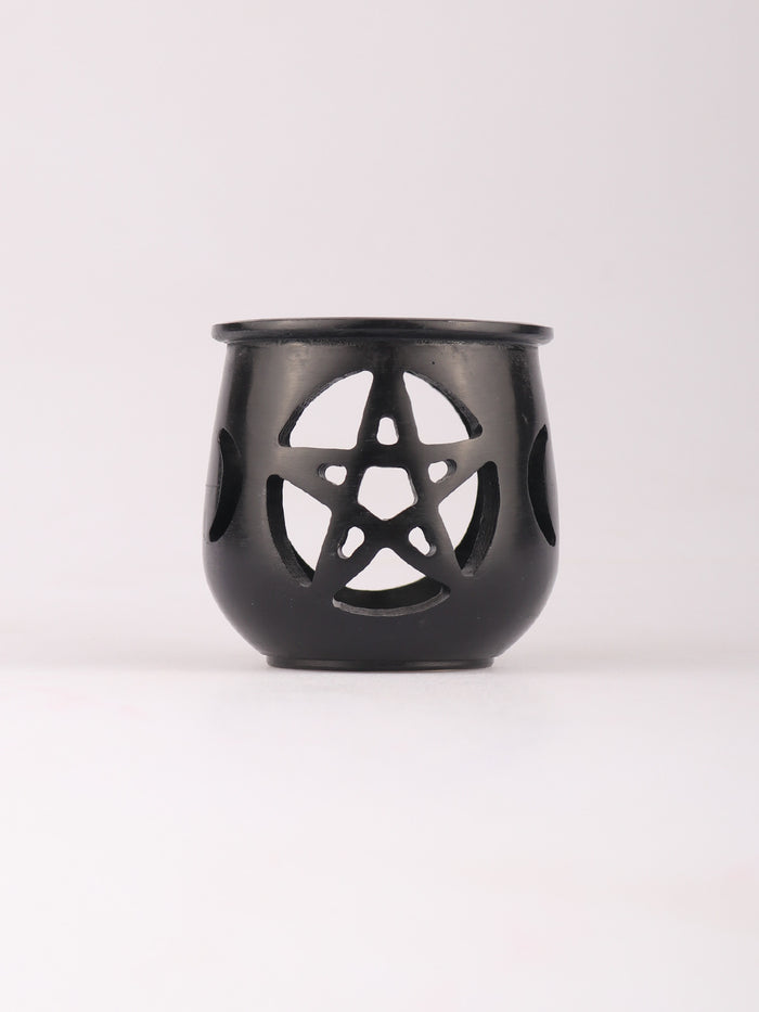 Triple Moon Pentacle Soapstone Resin Burner | One Colour-Image 2