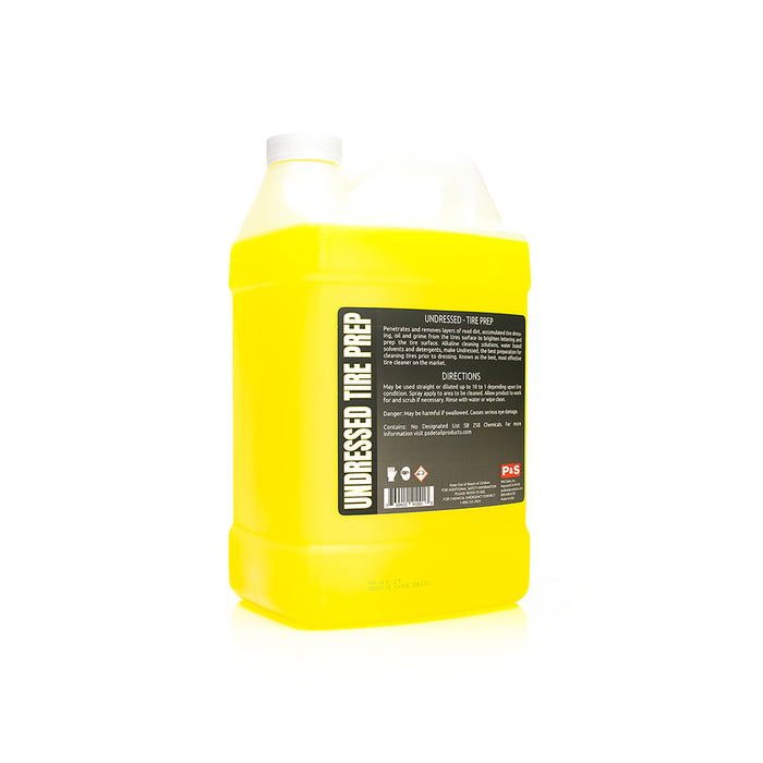 The back of a jug of P & S Undressed on a white background.