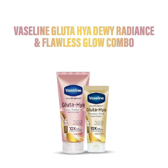 Vaseline Gluta Hya Dewy Radiance & Flawless Glow Combo (200ml+70ml)