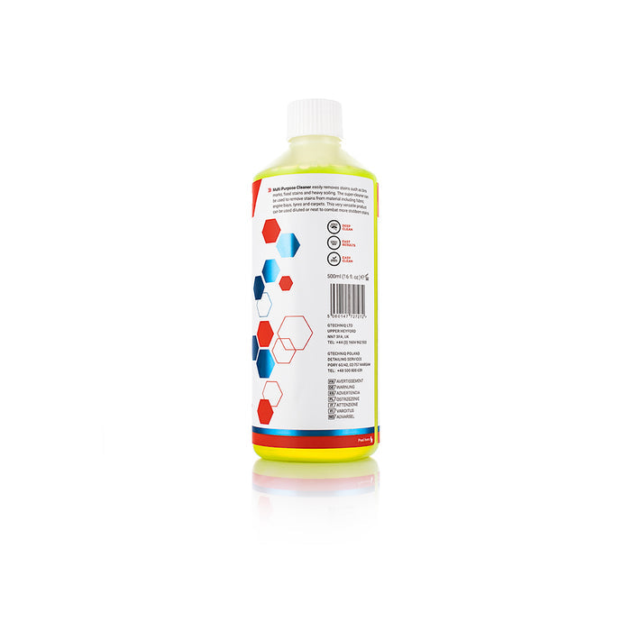 The back of a bottle of Gtechniq W2 multi-purpose cleaner on a white background.