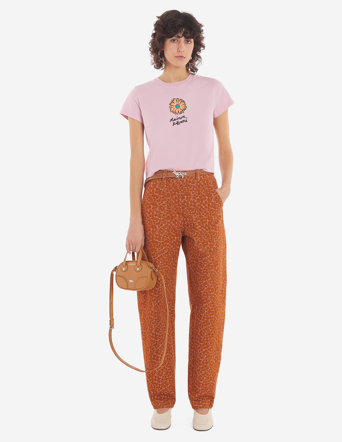 Women's Floating Flower Baby Tee-shirt Mist Pink