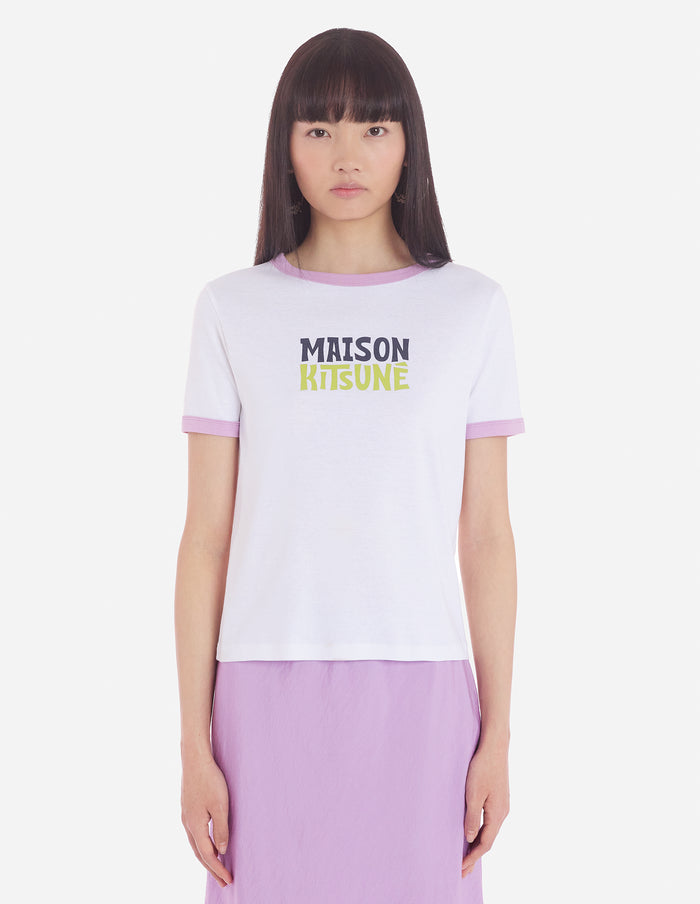 Women's MAISON KITSUNE RINGER TEE-SHIRT White