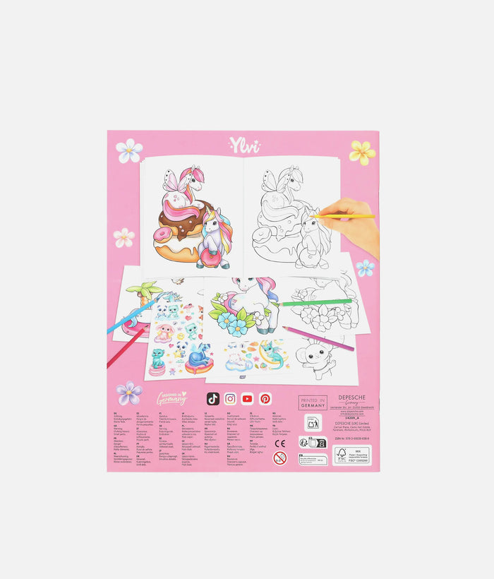 Ylvi Create Your Unicorn Colouring Book with 65 Stickers - 0014209