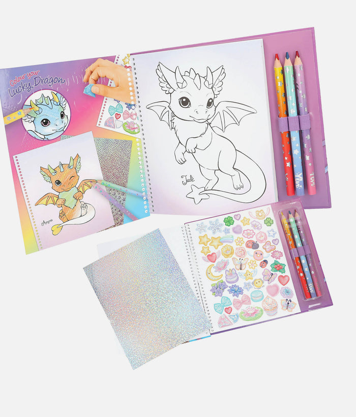Ylvi Dragon Colouring Book, Fantasy Activity Set for Kids - 0013797