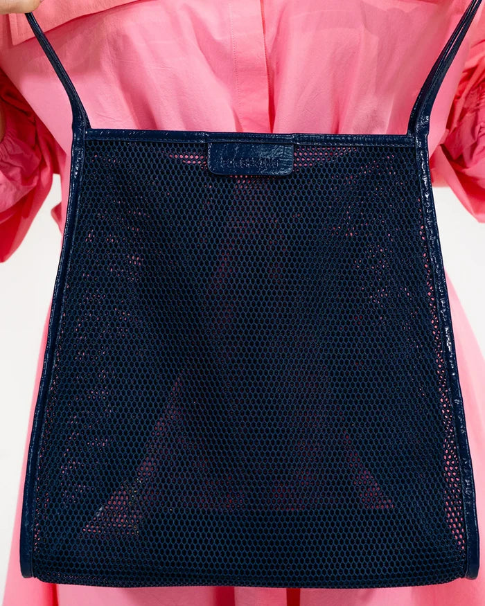 ZANZIBAR BAG in Navy Mesh by Elms and King